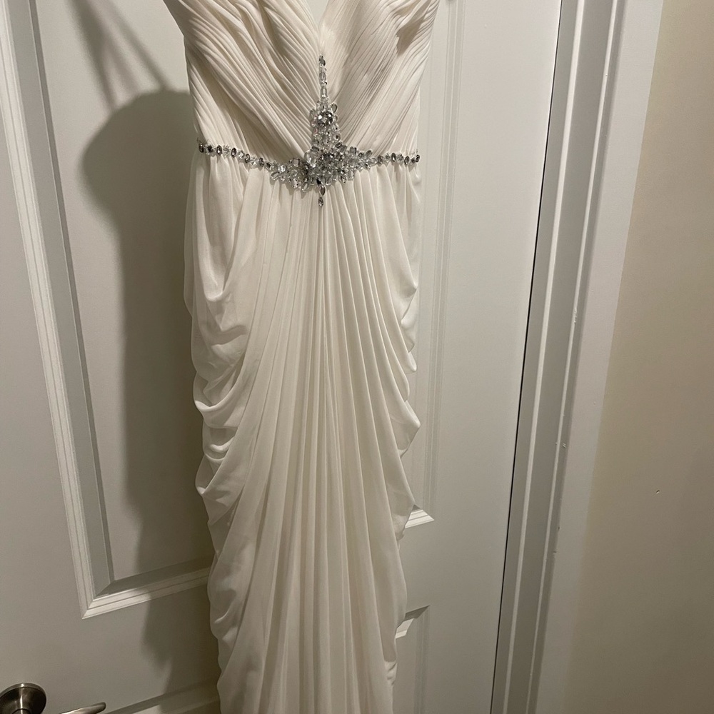 Elegant White Gown with Silver Embellishments